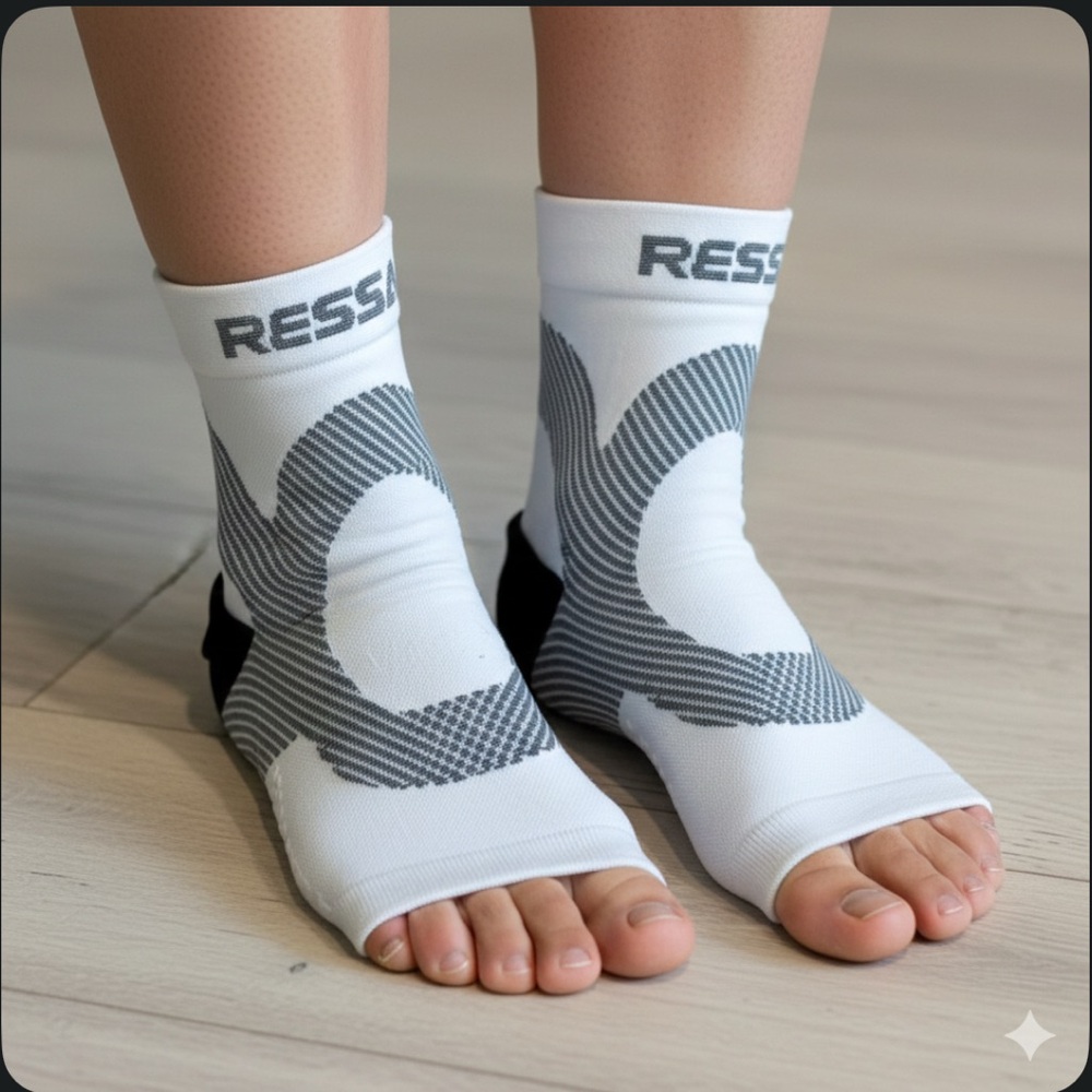 AmRelieve SootheSocks Flex Compression Socks Unisex White/Grey One Size New Gym